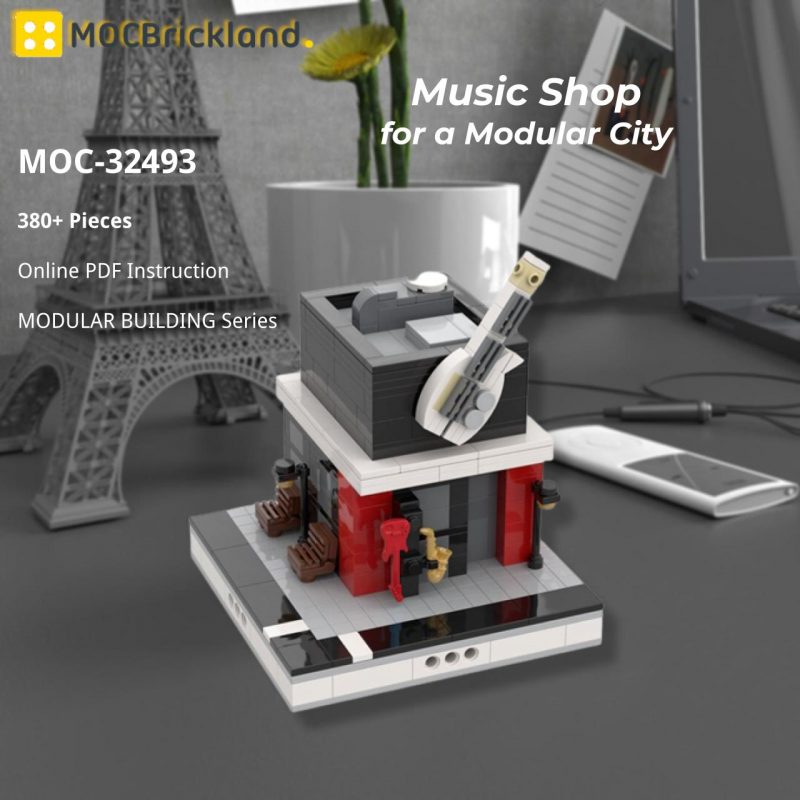 MOCBRICKLAND MOC-32493 Music Shop for a Modular City