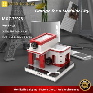 Mocbrickland Moc 33928 Garage For A Modular City (2)