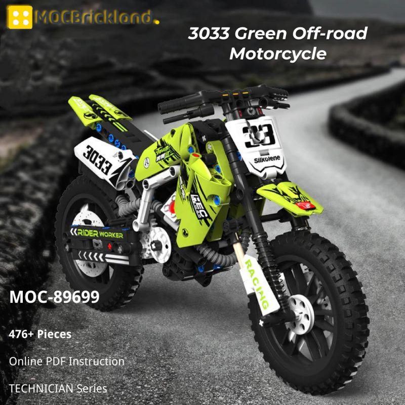 MOCBRICKLAND MOC-89699 3033 Green Off-road Motorcycle