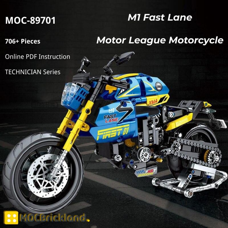 MOCBRICKLAND MOC-89701 M1 Fast Lane Motor League Motorcycle