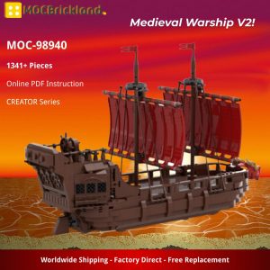 Mocbrickland Moc 98940 Medieval Warship V2! (2)