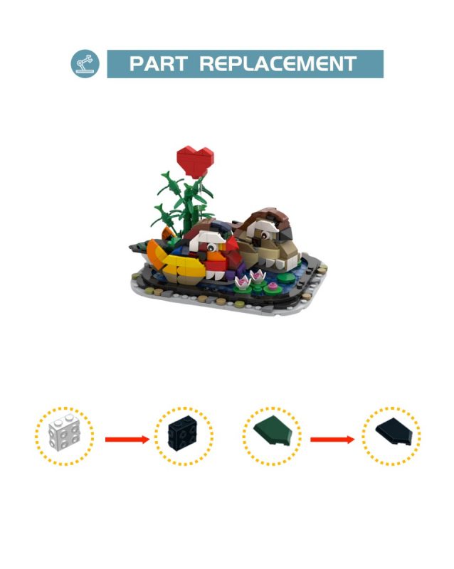 MOCBRICKLAND MOC-100857 Yuanyang for Valentine‘s Day