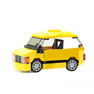 Mocbrickland Moc 14947 Yellow Car For Camper Trailer (1)