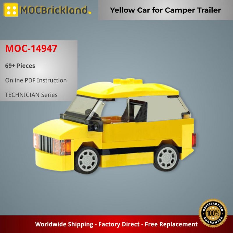 MOCBRICKLAND MOC-14947 Yellow Car for Camper Trailer
