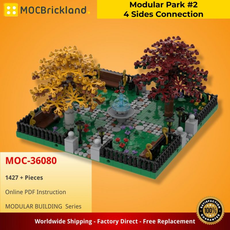 MOCBRICKLAND MOC-36080 Modular Park #2  4 Sides Connection