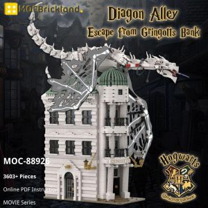 Mocbrickland Moc 88926 Escape From Gringott's Bank Diagon Alley Expansion