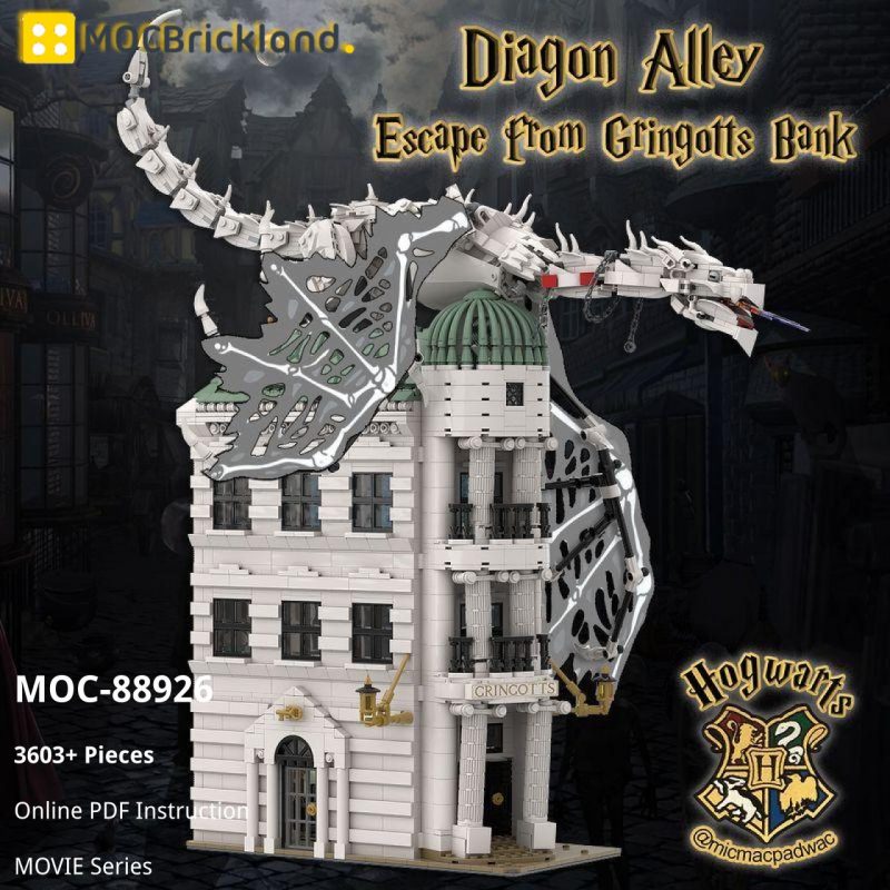 MOCBRICKLAND MOC-88926 Escape from Gringott's Bank Diagon Alley Expansion
