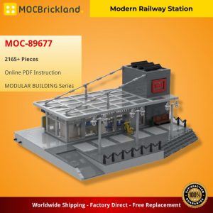 Mocbrickland Moc 89677 Modern Railway Station (2)