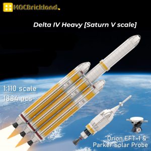 Mocbrickland Moc 101254 Delta Iv Heavy With Parker Solar Probe [saturn V Scale]