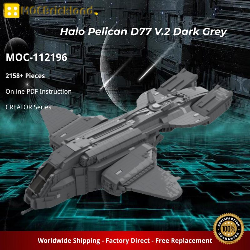 MOCBRICKLAND MOC-112196 Halo Pelican D77 V.2 Dark Grey