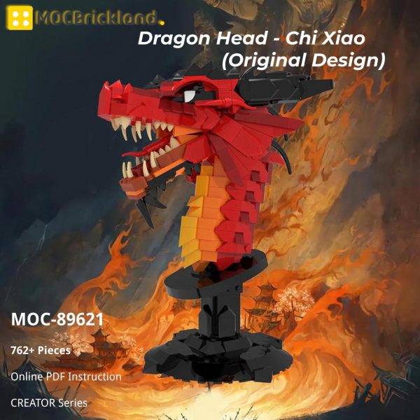 Mocbrickland Moc 89621 Dragon Head Chi Xiao (original Design)