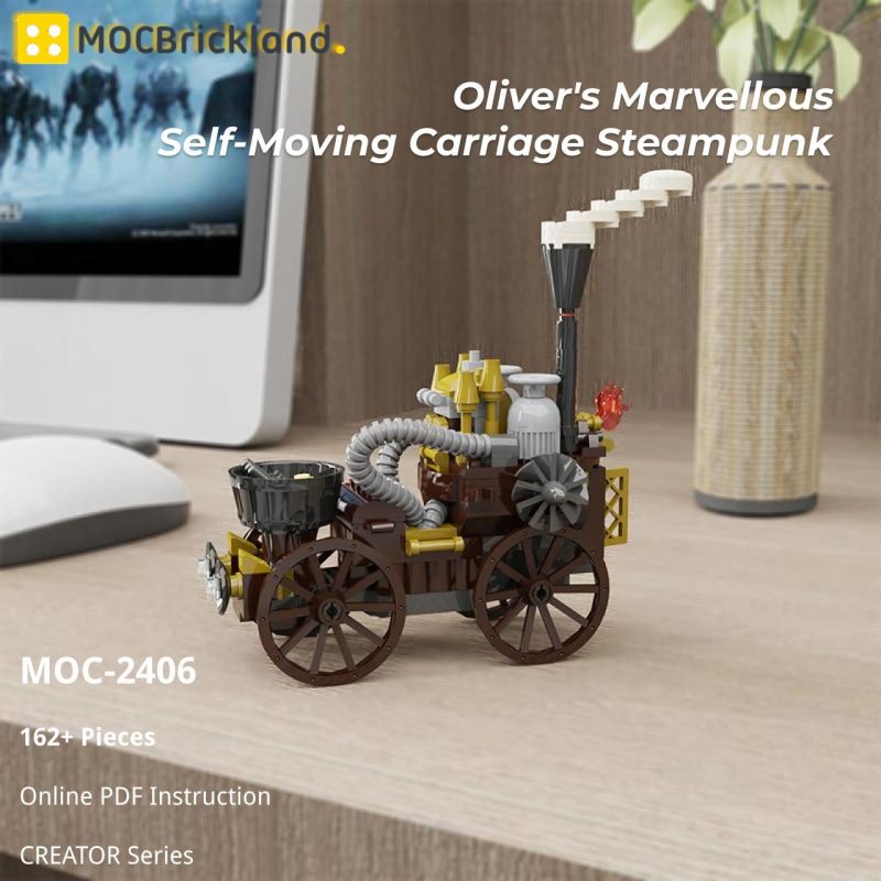 MOCBRICKLAND MOC-2406 Oliver's Marvellous Self-Moving Carriage Steampunk