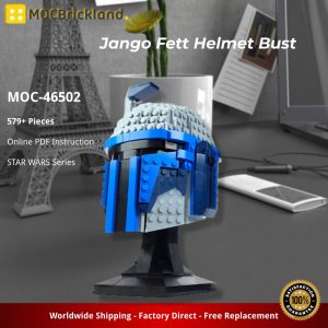 Mocbrickland Moc 46502 Jango Fett Helmet Bust (2)