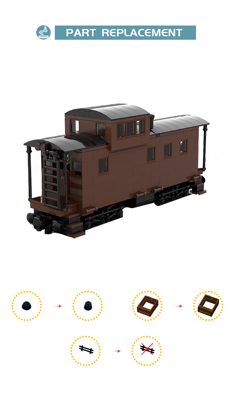 MOCBRICKLAND MOC-81647 C-40-3 Cupula Caboose - Southern Pacific edition