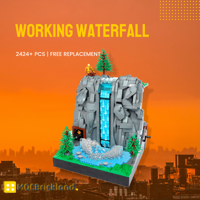 MOCBRICKLAND MOC-117747 Working Waterfall without PF