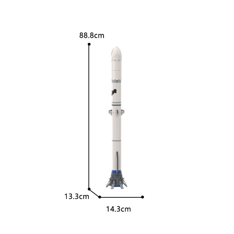 MOCBRICKLAND MOC-28692 Blue Origin New Glenn (1:110 Saturn V Scale) 