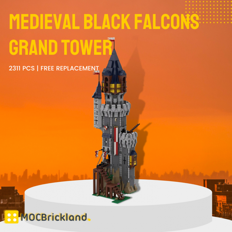 MOCBRICKLAND MOC-123471 Medieval Black Falcons Grand Tower 