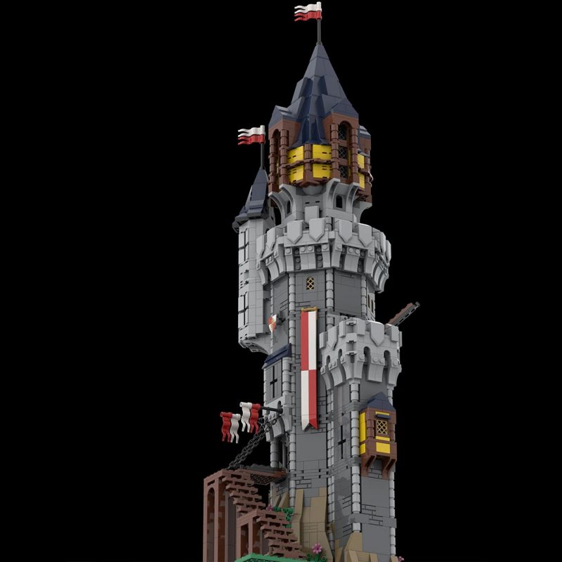 MOCBRICKLAND MOC-123471 Medieval Black Falcons Grand Tower 