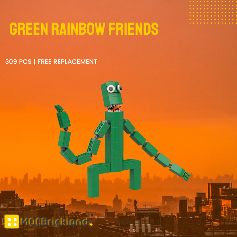 MOCBRICKLAND MOC-89573 Green Rainbow Friends 