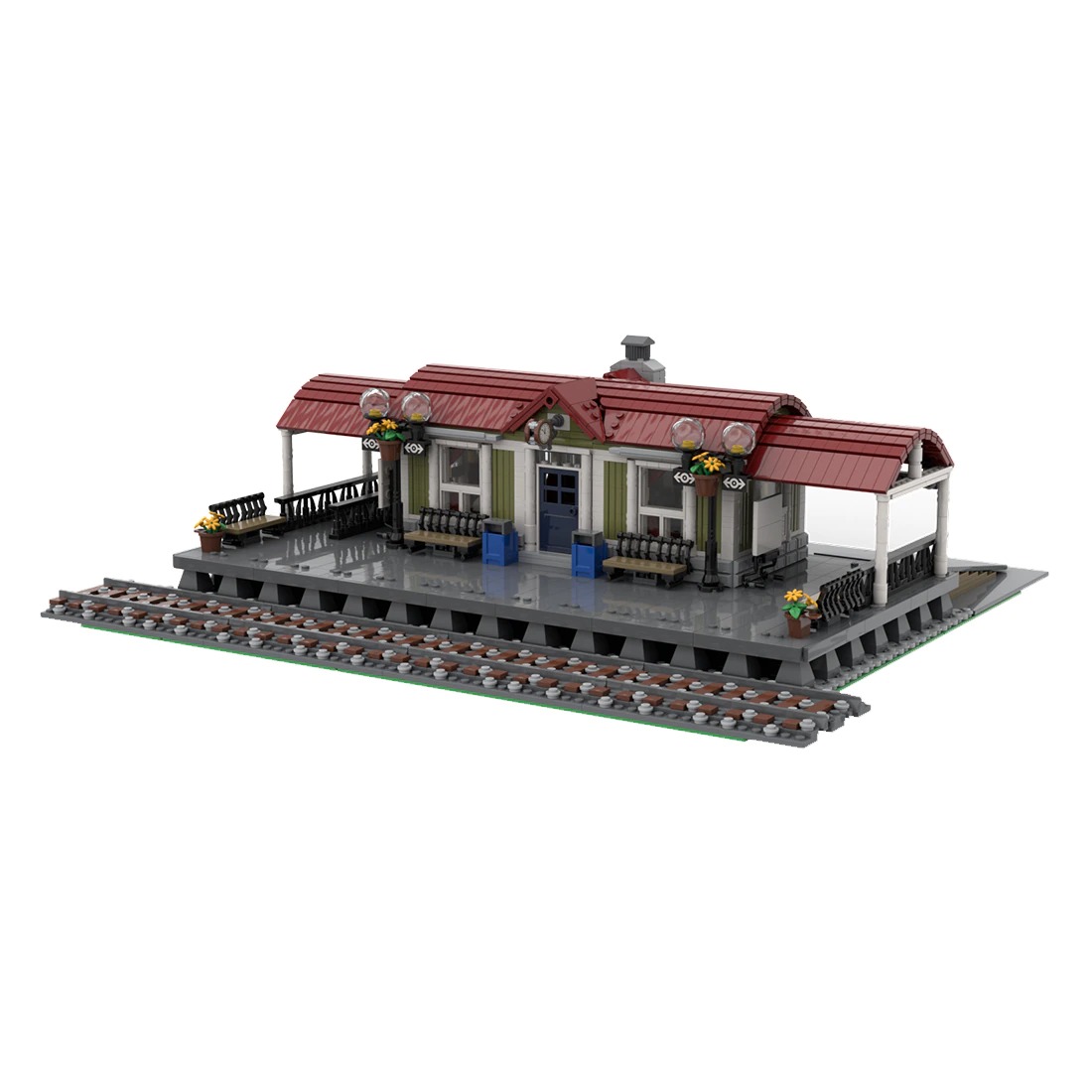 Curved Roof Train Station Moc 92280 5
