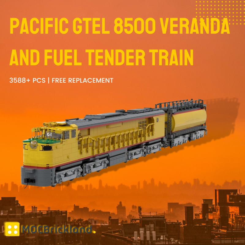 MOCBRICKLAND MOC-118323 Pacific GTEL 8500 Veranda And Fuel Tender Train