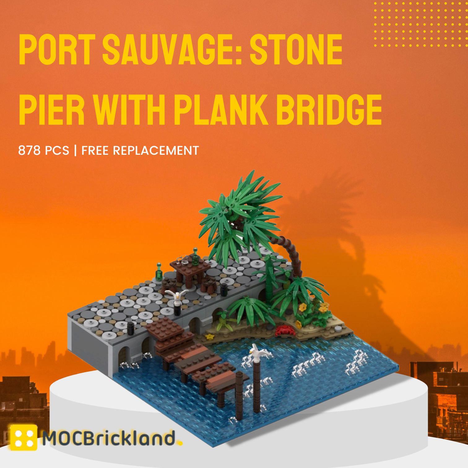 Port Sauvage Stone Pier With Plank Bridge Moc 116560