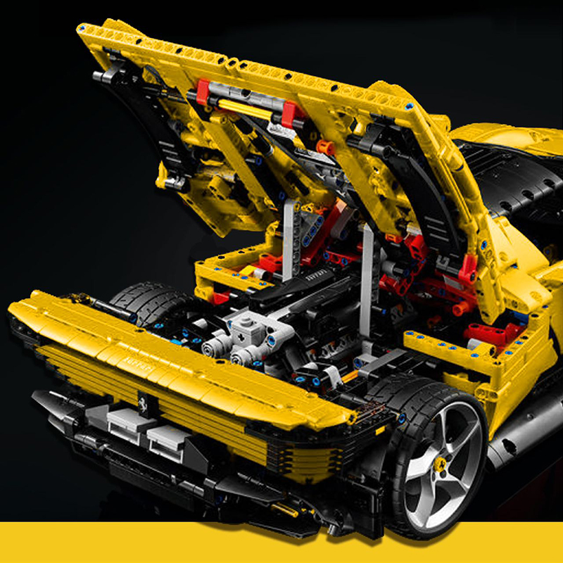 Custom 43143 Technic Yellow Ferrari Sports Car 2.jpg
