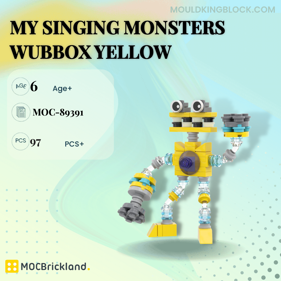 My Singing Monsters Wubbox Blue Green MOCBRICKLAND 89390 Movies and Games  with 88 Pieces - MOC Brick Land