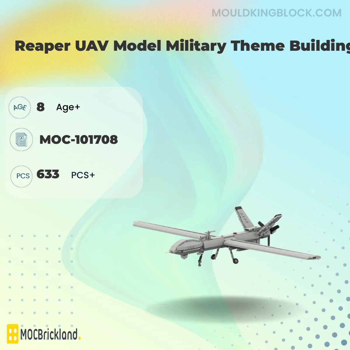 MOCBRICKLAND 101708 Reaper UAV Model Military Theme Building Building Block