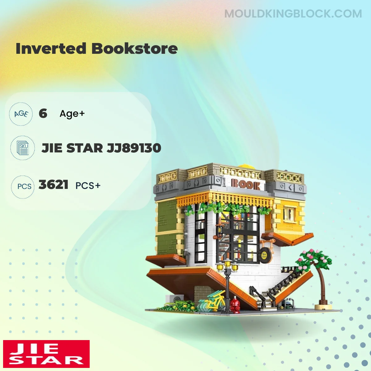 JIESTAR JJ89130 Inverted Bookstore Building Block