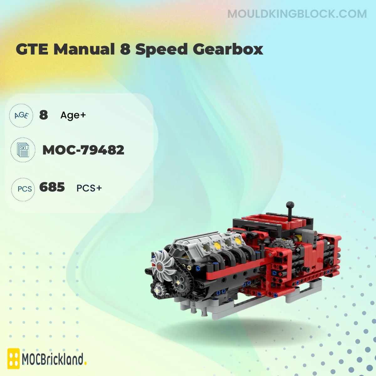 MOCBRICKLAND 79482 GTE Manual 8 Speed Gearbox Building Block