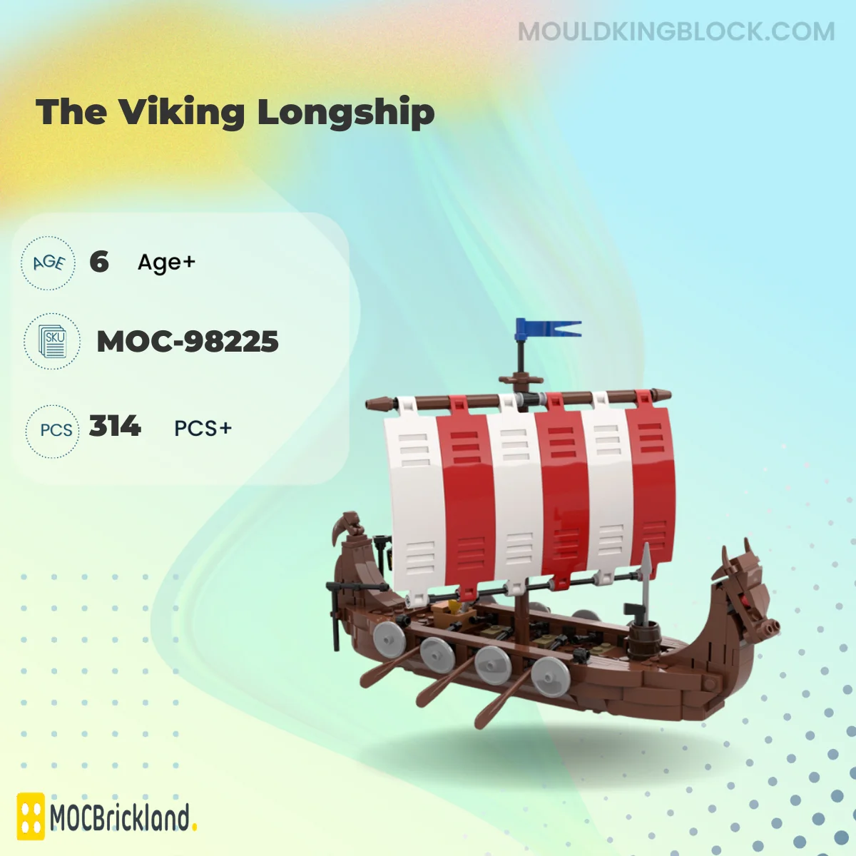 MOCBRICKLAND 98225 The Viking Longship Building Block