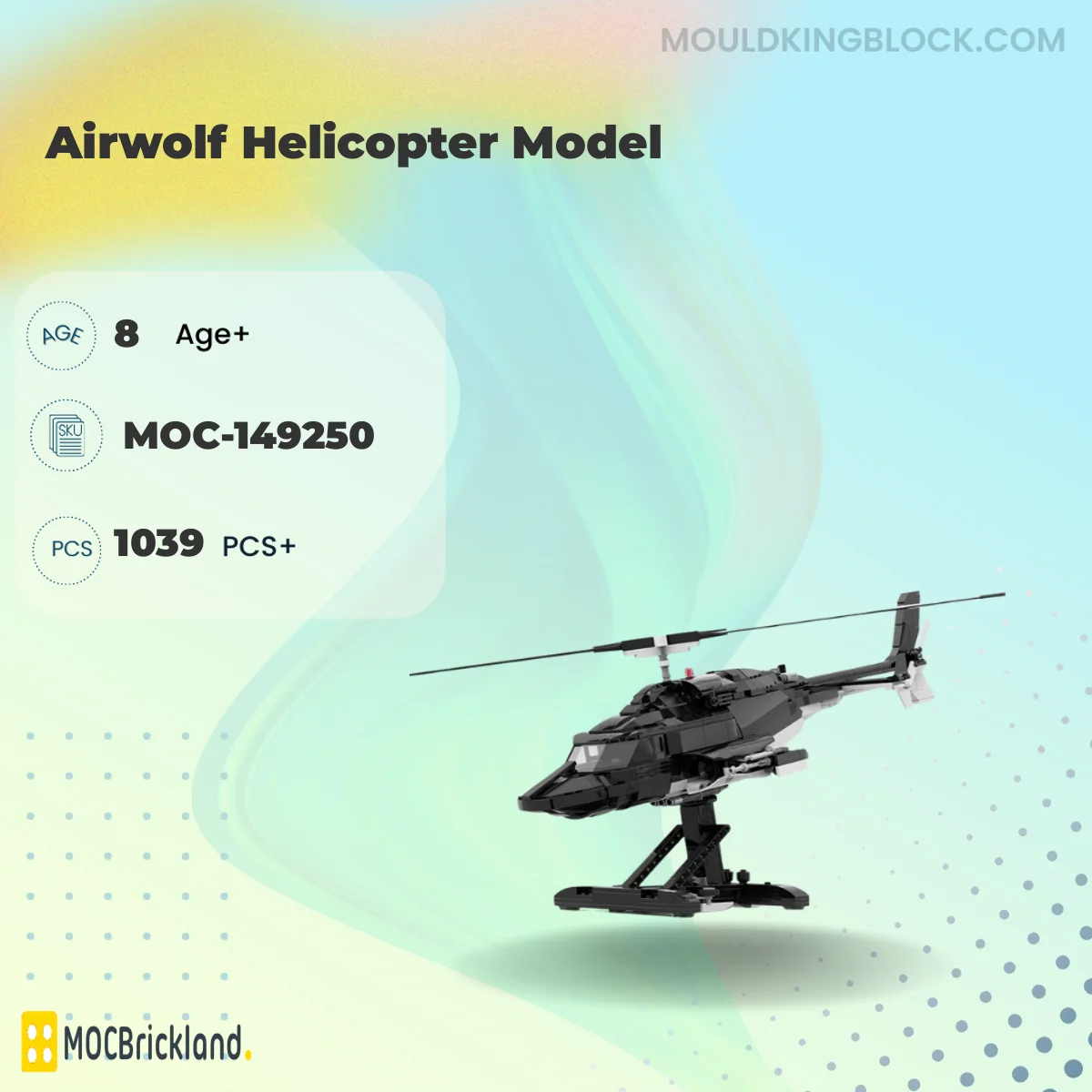 MOCBRICKLAND 149250 Airwolf Helicopter Model Building Block