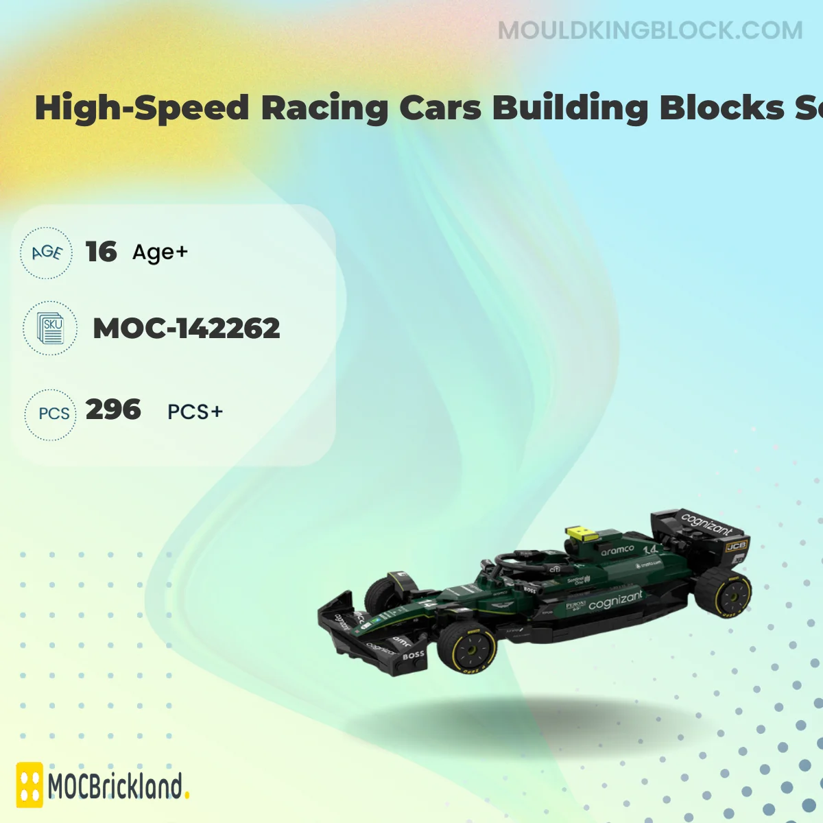 MOCBRICKLAND 142262 High-Speed Racing Cars Building Blocks Set Building Block