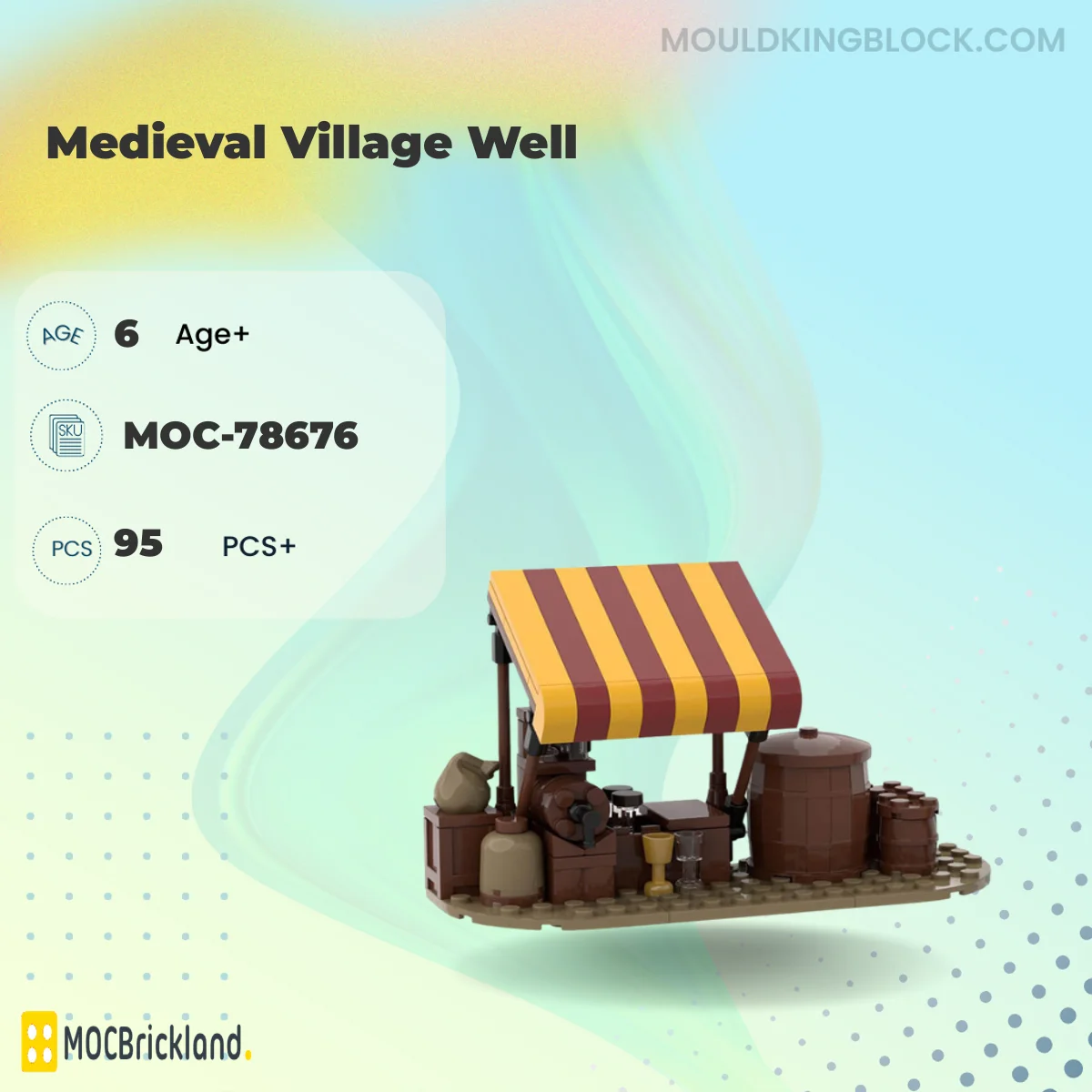 MOCBRICKLAND 78676 Medieval Village Well Building Block
