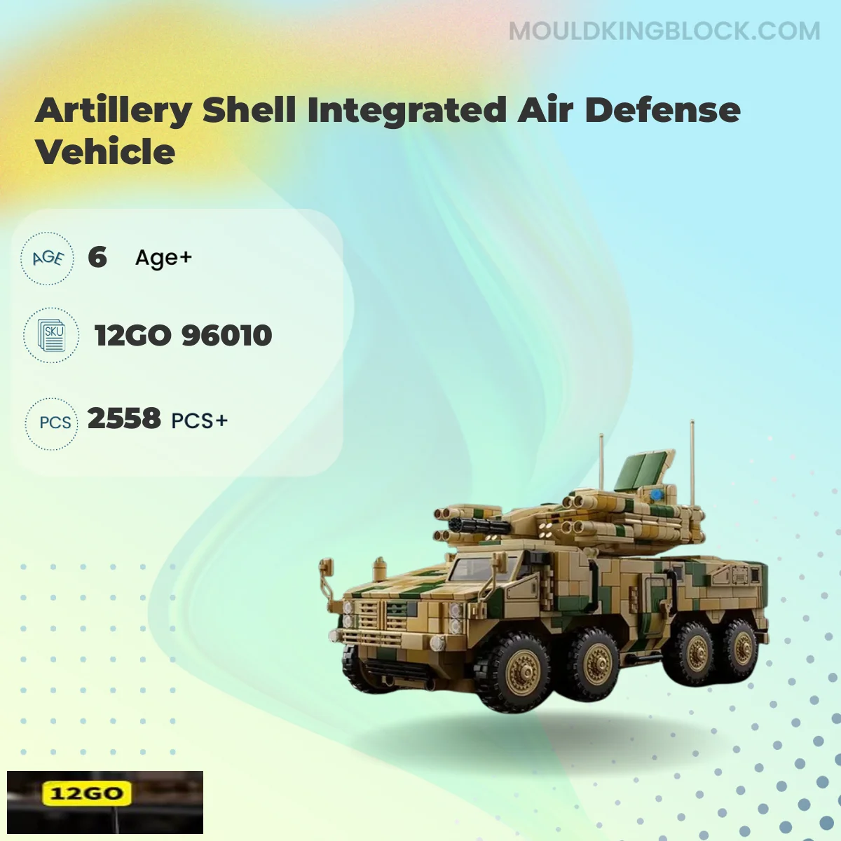 12GO 96010 Artillery Shell Integrated Air Defense Vehicle Building Block