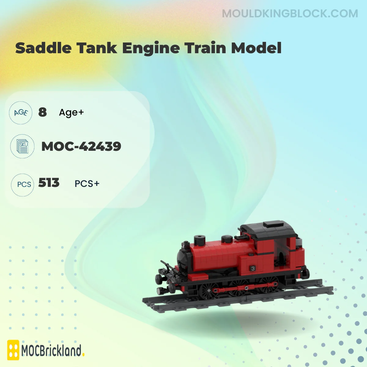 MOCBRICKLAND 42439 Saddle Tank Engine Train Model Building Block