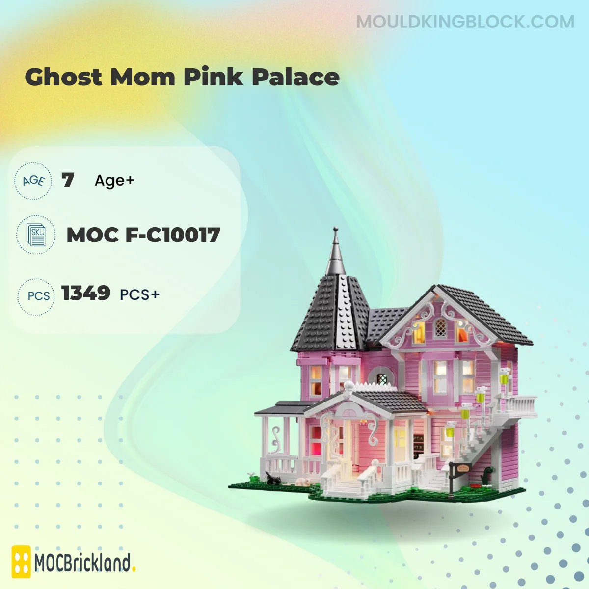 MOCBRICKLAND F-C10017 Ghost Mom Pink Palace Building Block
