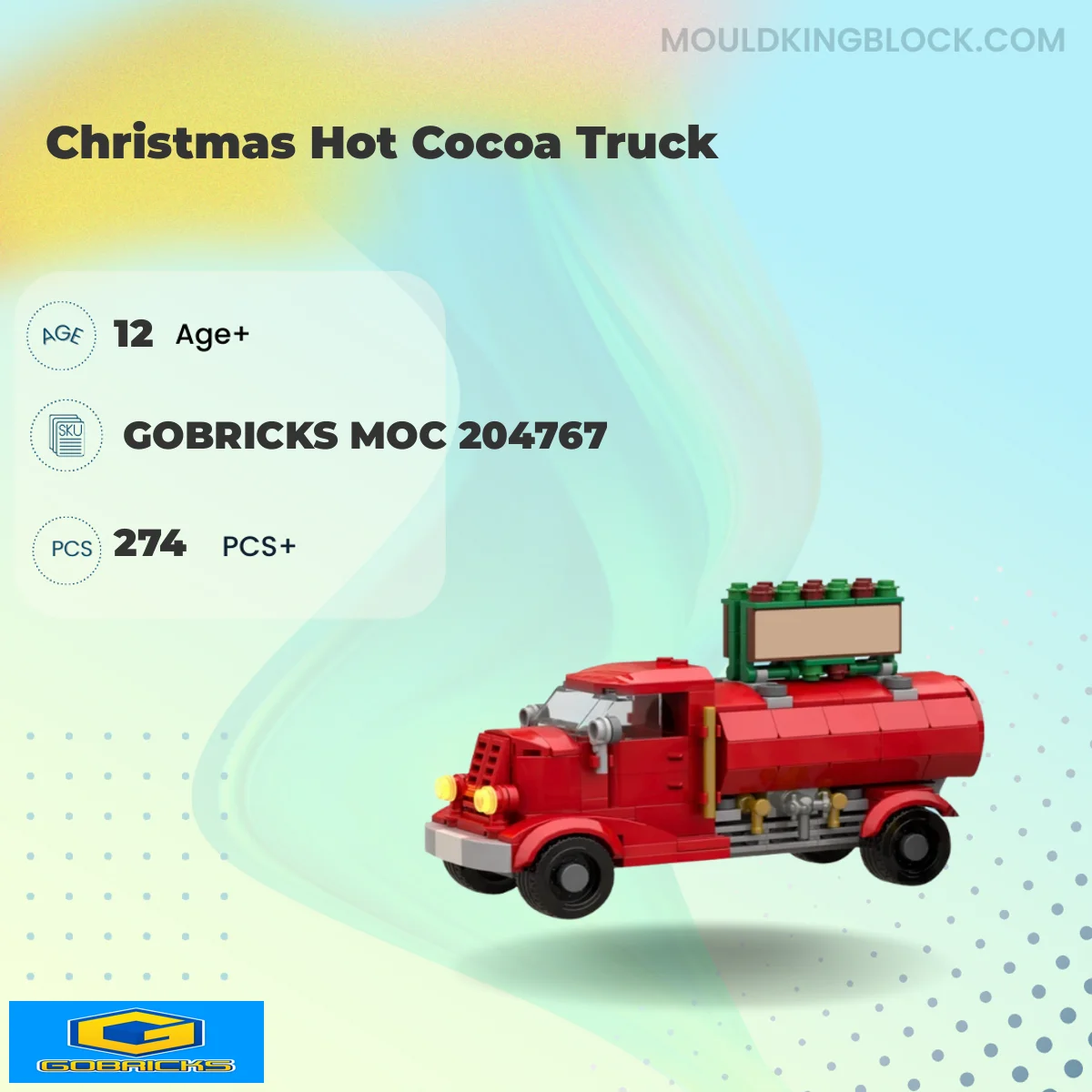 Gobricks MOC 204767 Christmas Hot Cocoa Truck Building Block