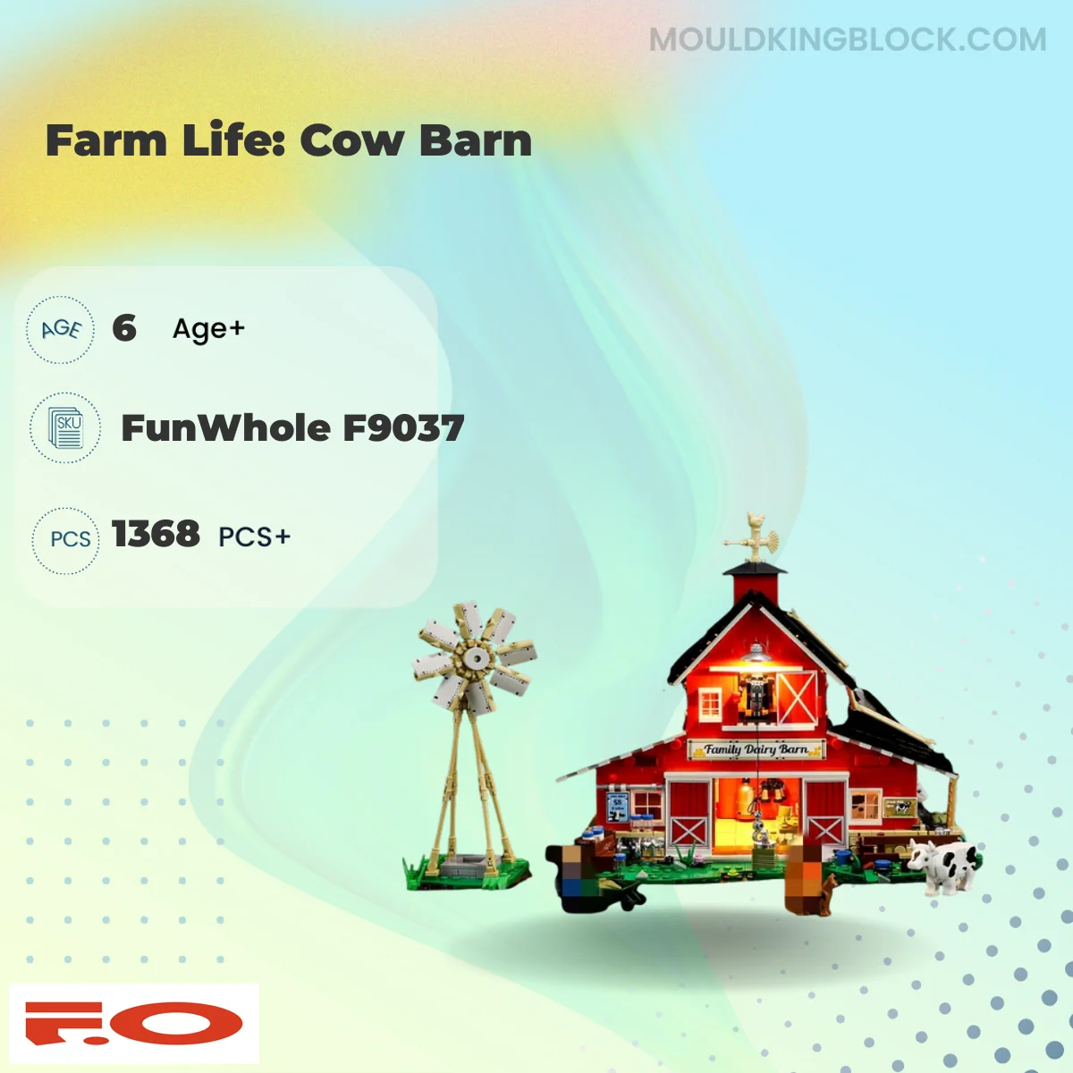 FunWhole F9037 Farm Life: Cow Barn Building Block
