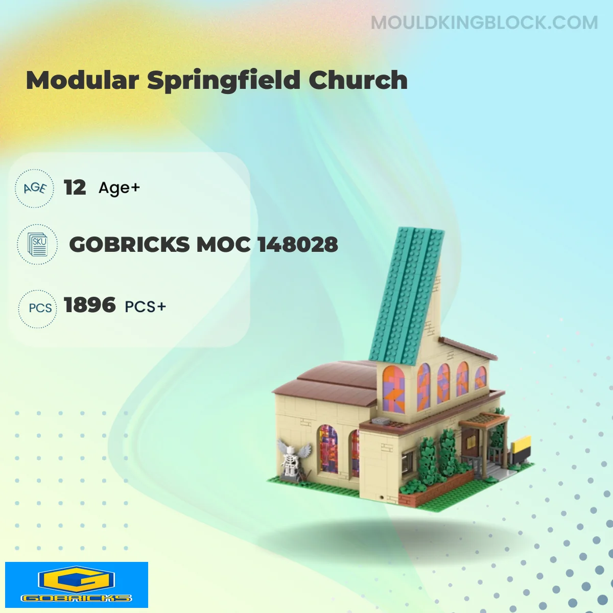Gobricks 148028 Modular Springfield Church Building Block