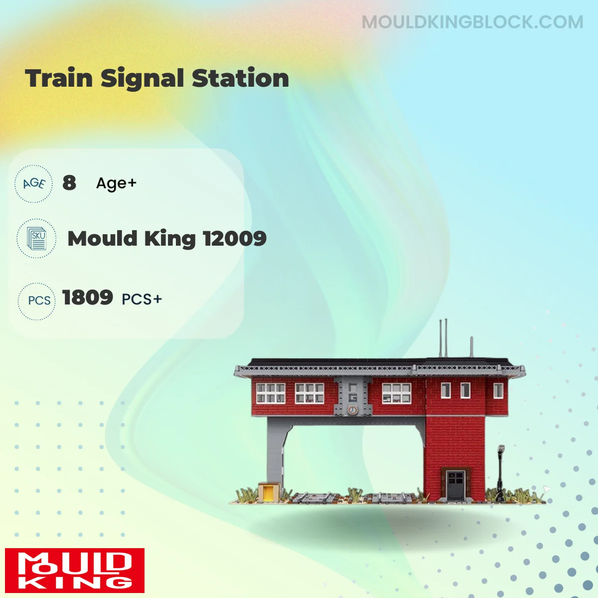 MOULD KING 12009 Train Signal Station Building Block