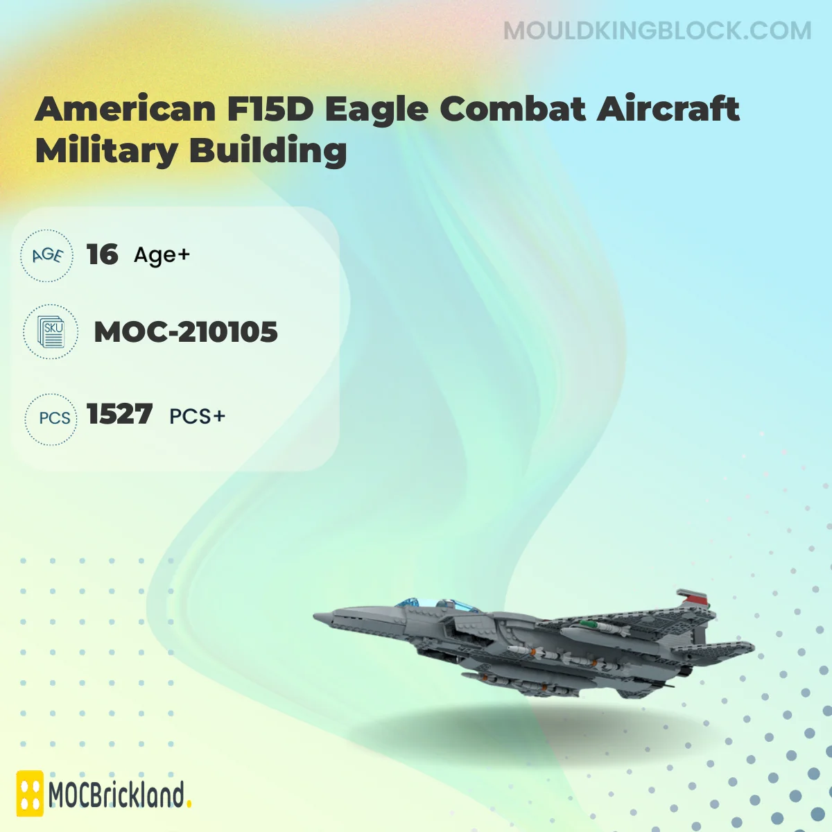 MOCBRICKLAND 210105 American F15D Eagle Combat Aircraft Military Building Building Block